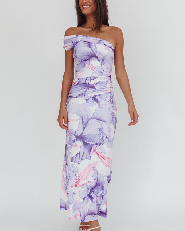 Lilac One-Shoulder Maxi Dress Orchid