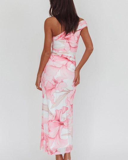 Pink One-Shoulder Maxi Dress Orchid