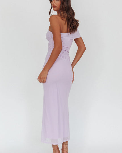 Lilac One-Shoulder Maxi Dress
