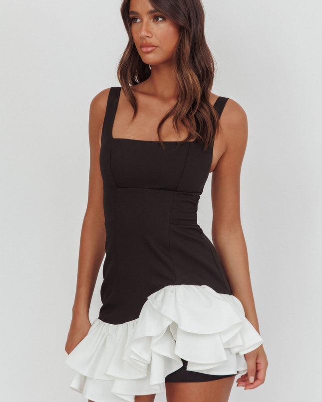 Black Layered Frill Mini Dress
