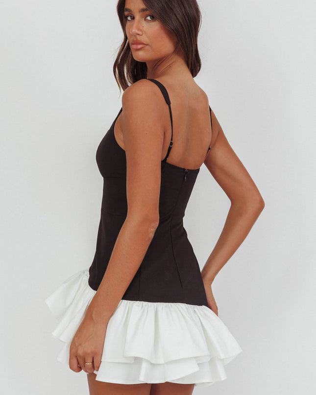Black Layered Frill Mini Dress