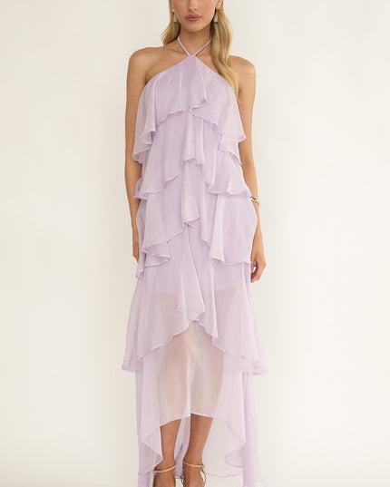 Lilac Tiered Ruffle Maxi Dress