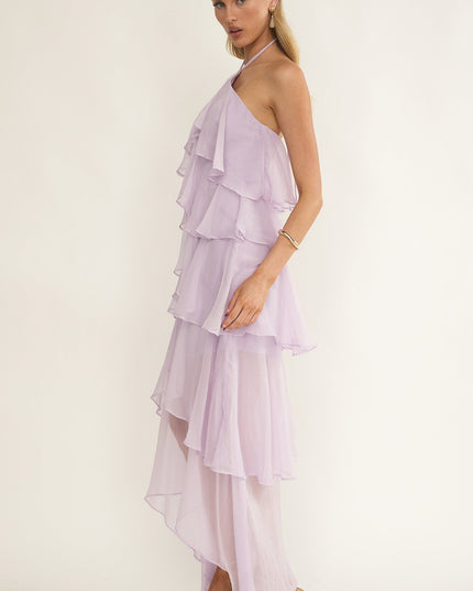 Lilac Tiered Ruffle Maxi Dress