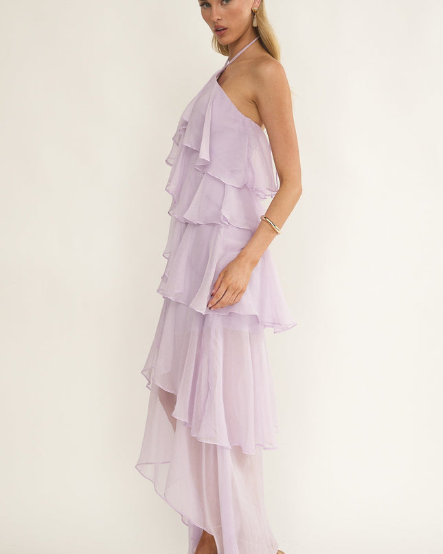 Lilac Tiered Ruffle Maxi Dress