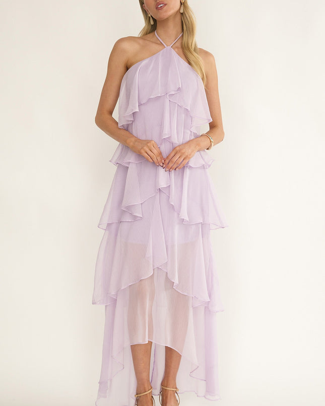 Lilac Tiered Ruffle Maxi Dress