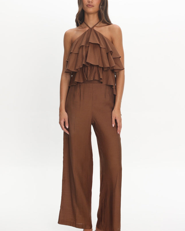 Chocolate Tiered Ruffle Top