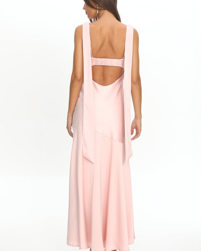 Pink Pleat bust Maxi Dress