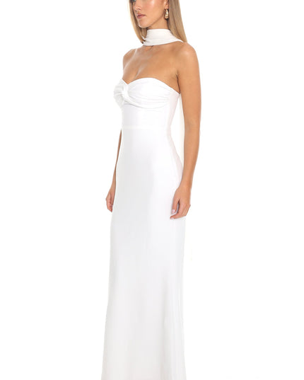White Night Twist Bust Maxi Dress