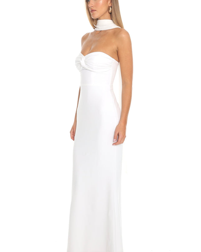 White Night Twist Bust Maxi Dress