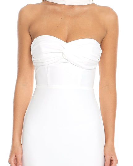White Night Twist Bust Maxi Dress