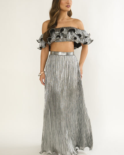 Silver Edge Maxi Skirt