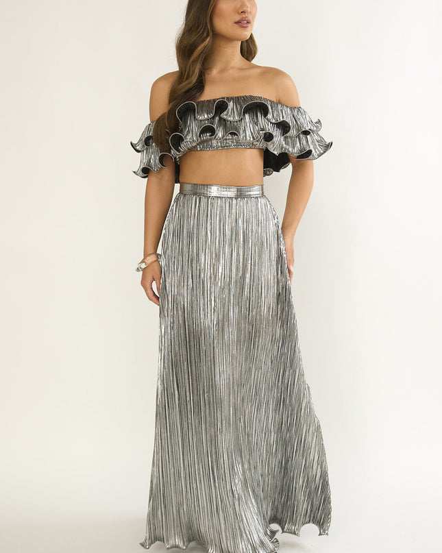 Silver Edge Maxi Skirt