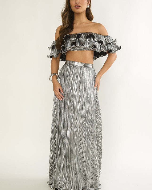 Silver Edge Maxi Skirt