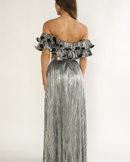 Silver Edge Maxi Skirt