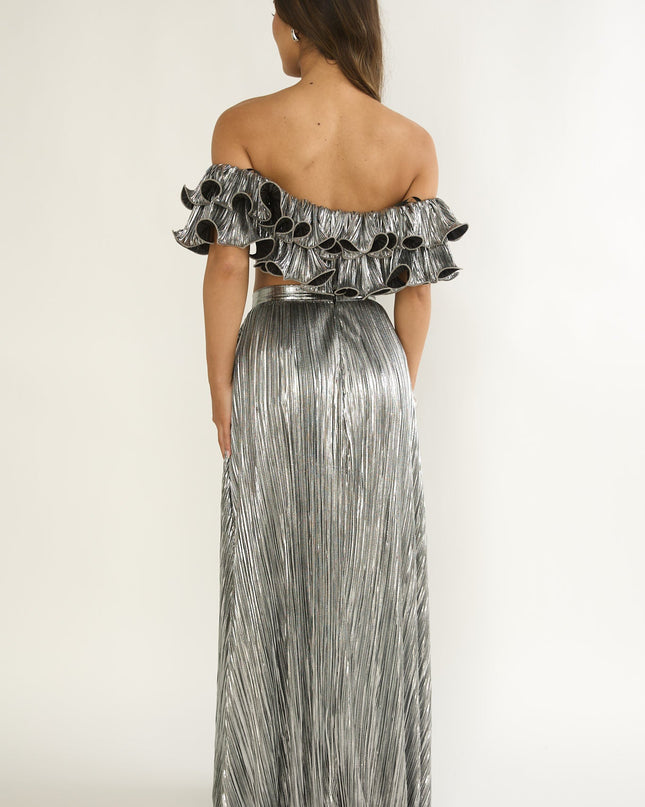 Silver Edge Maxi Skirt