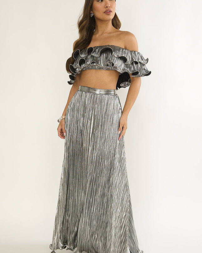 Silver Edge Maxi Skirt