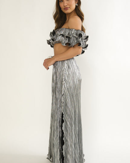 Silver Edge Maxi Skirt