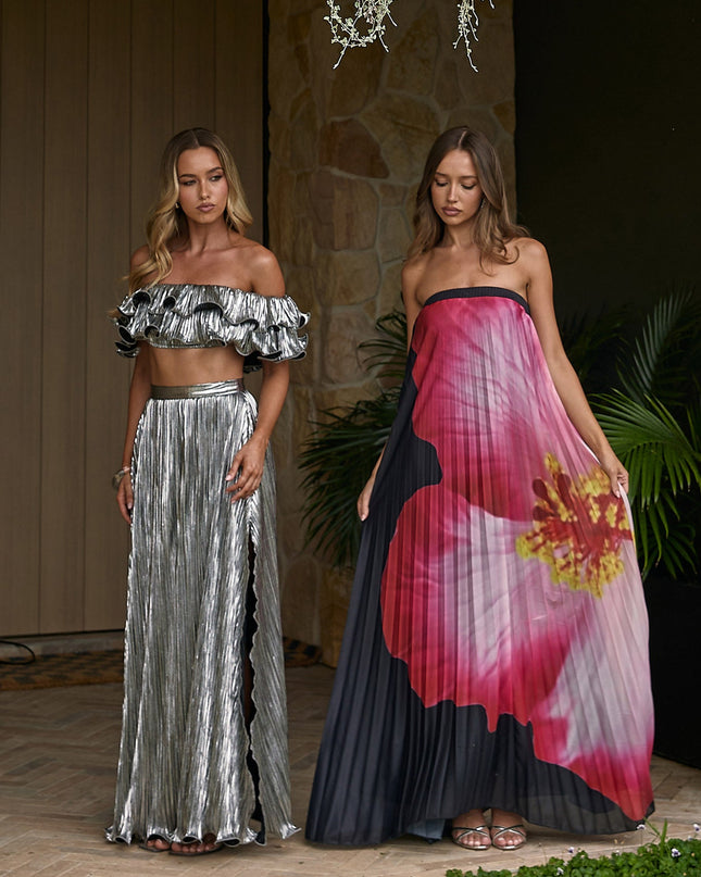 Silver Edge Maxi Skirt