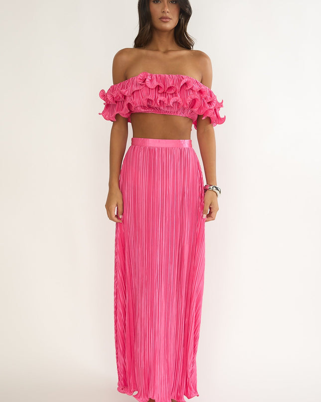 Hot Pink Edge Maxi Skirt