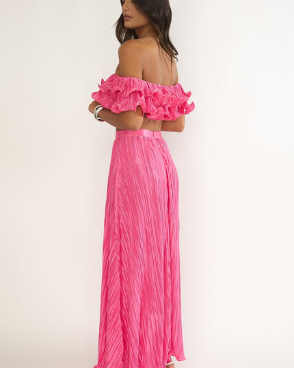 Hot Pink Edge Maxi Skirt