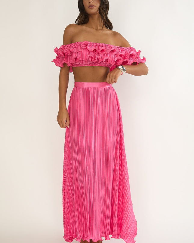 Hot Pink Edge Maxi Skirt