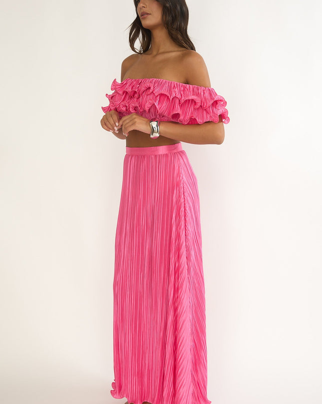 Hot Pink Edge Maxi Skirt