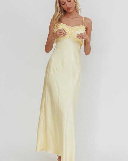 Butter Frill Trim Maxi Dress