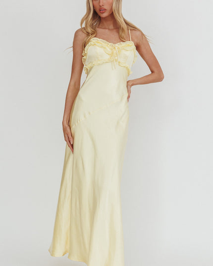 Butter Frill Trim Maxi Dress