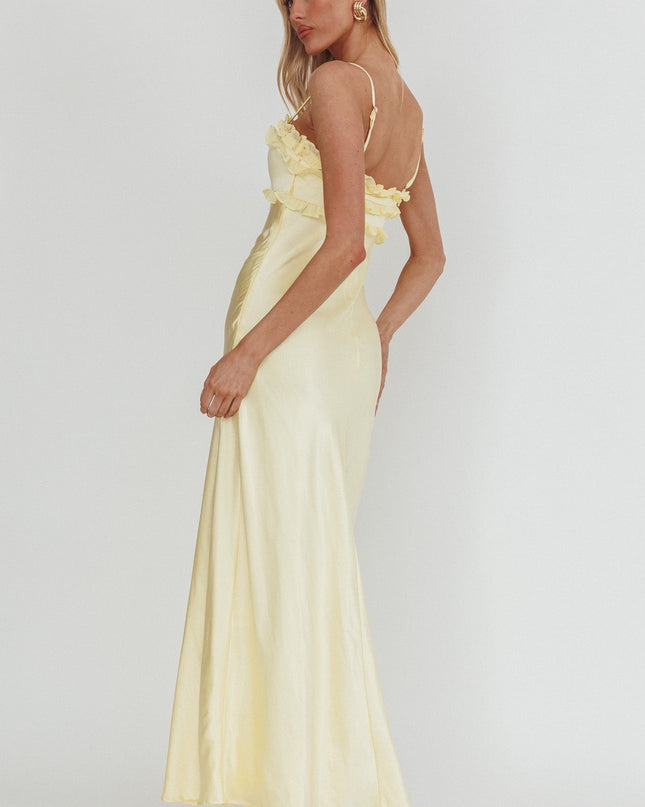 Butter Frill Trim Maxi Dress