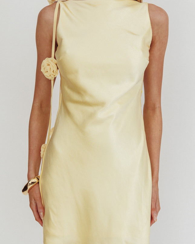 Butter Backless Rosette String Mini Dress