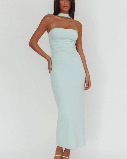 Mint Reverse Halter Maxi Dress