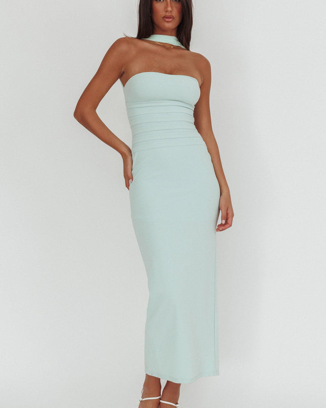 Mint Reverse Halter Maxi Dress