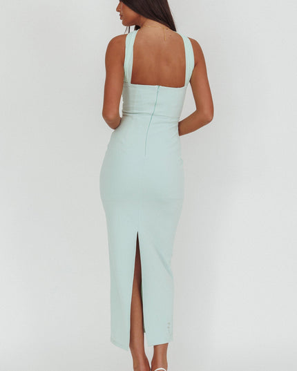 Mint Reverse Halter Maxi Dress