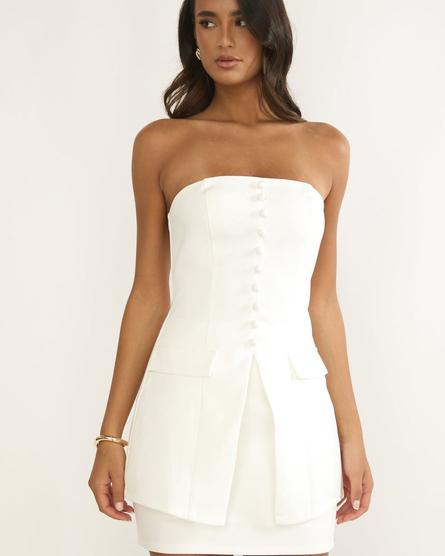 White A-Line Mini Skirt