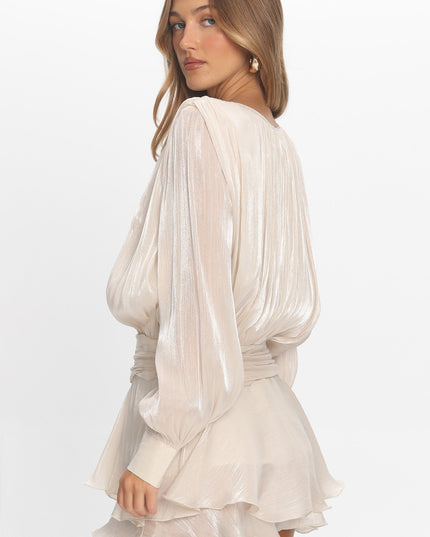 Oyster Long Sleeve Layered Romper