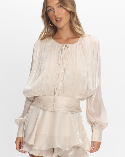 Oyster Long Sleeve Layered Romper