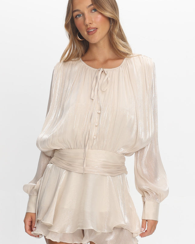 Oyster Long Sleeve Layered Romper