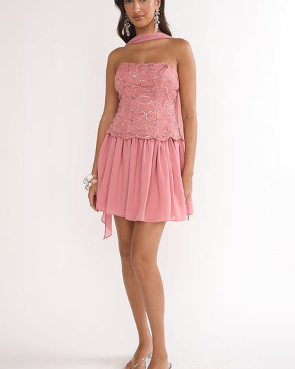 Rose Elasticated Waist Mini Skirt
