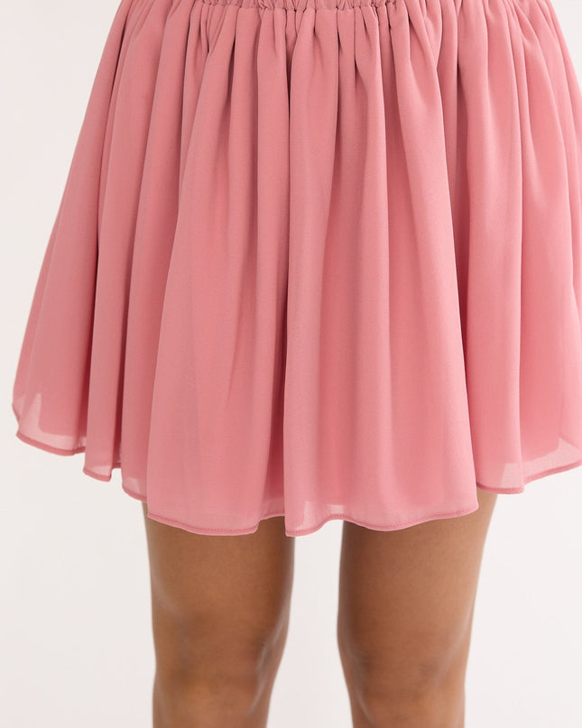Rose Elasticated Waist Mini Skirt
