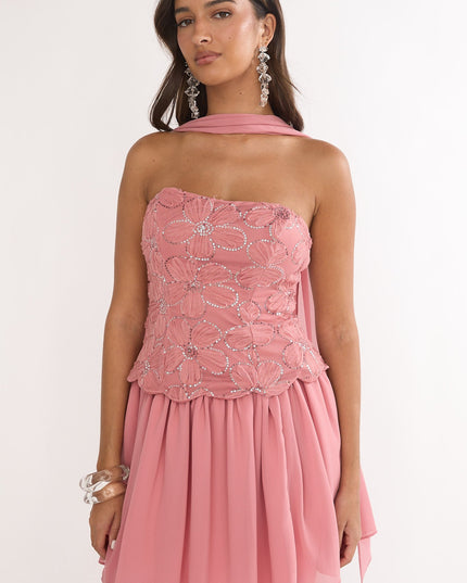 Rose Elasticated Waist Mini Skirt