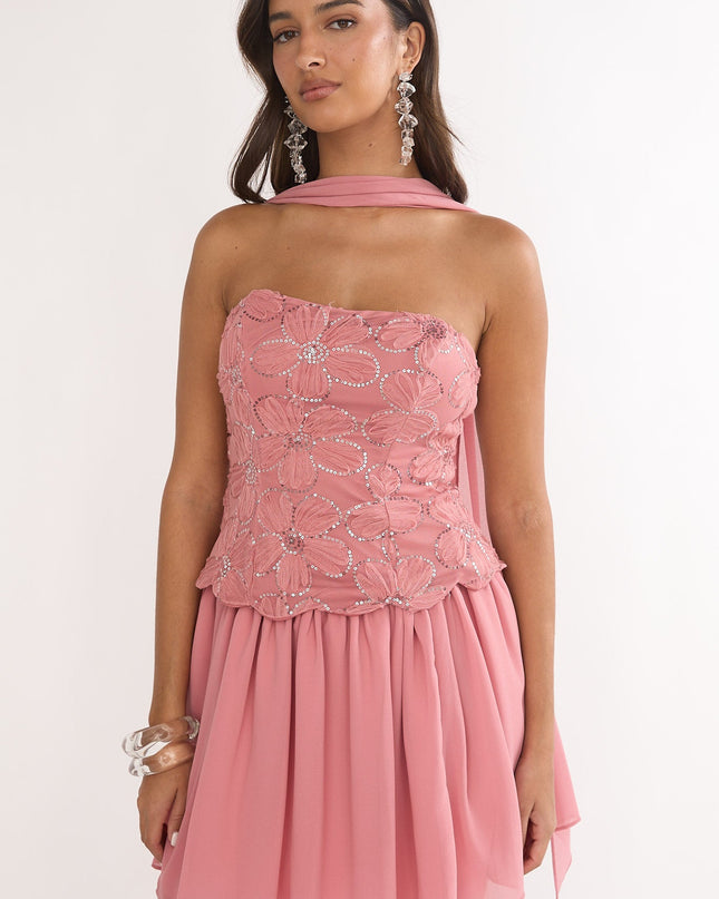 Rose Elasticated Waist Mini Skirt