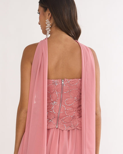 Rose Embellished Strapless Top