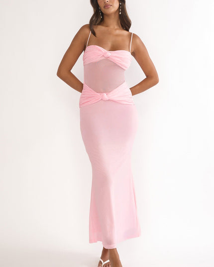 Blush Knot Accent Maxi Dress