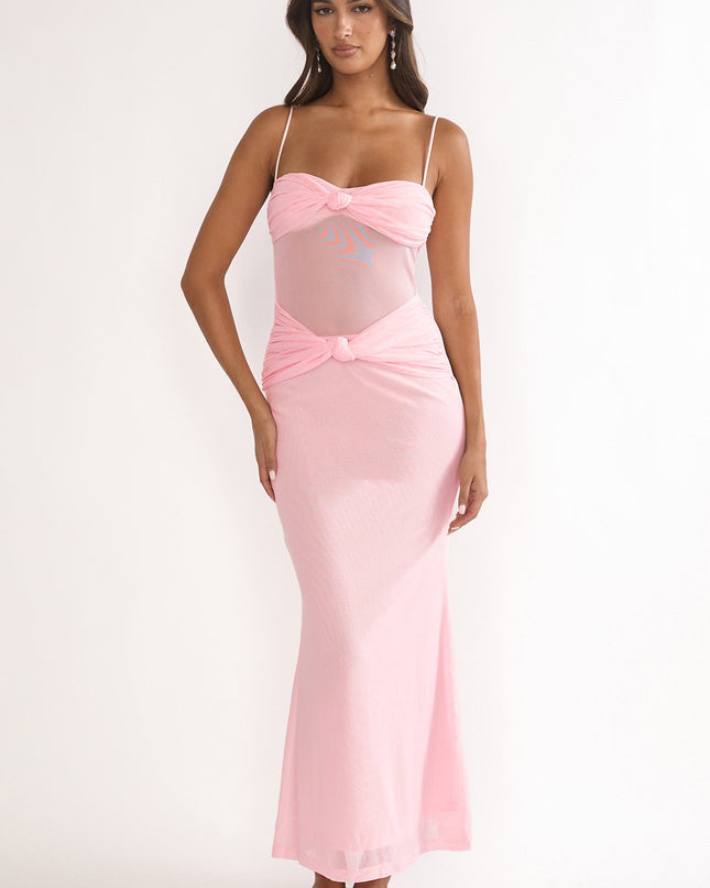 Blush Knot Accent Maxi Dress