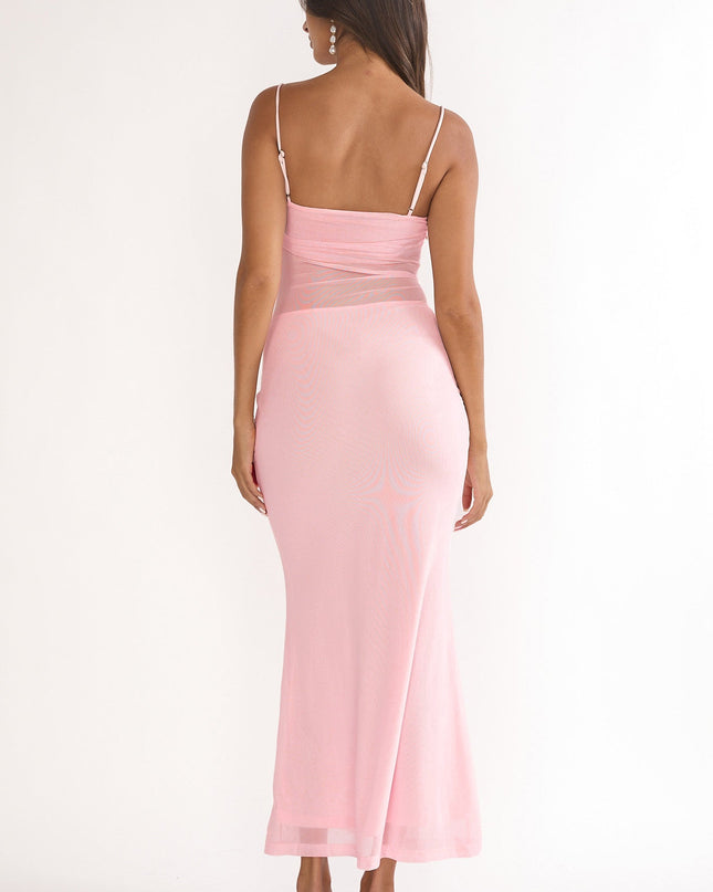 Blush Knot Accent Maxi Dress