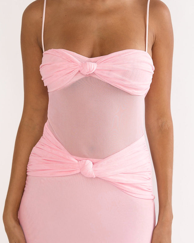 Blush Knot Accent Maxi Dress
