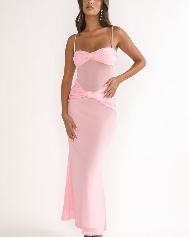 Blush Knot Accent Maxi Dress