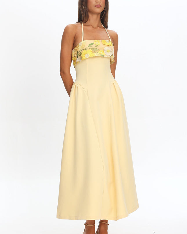 Butter Foldover Floral Bust Maxi Dress
