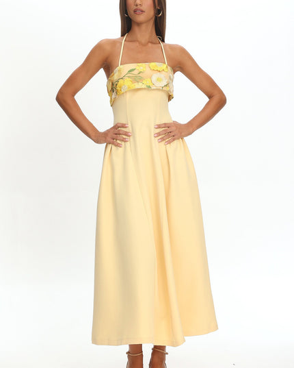 Butter Foldover Floral Bust Maxi Dress