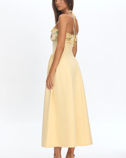 Butter Foldover Floral Bust Maxi Dress